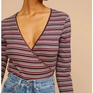 Rouje Striped Wrap Top